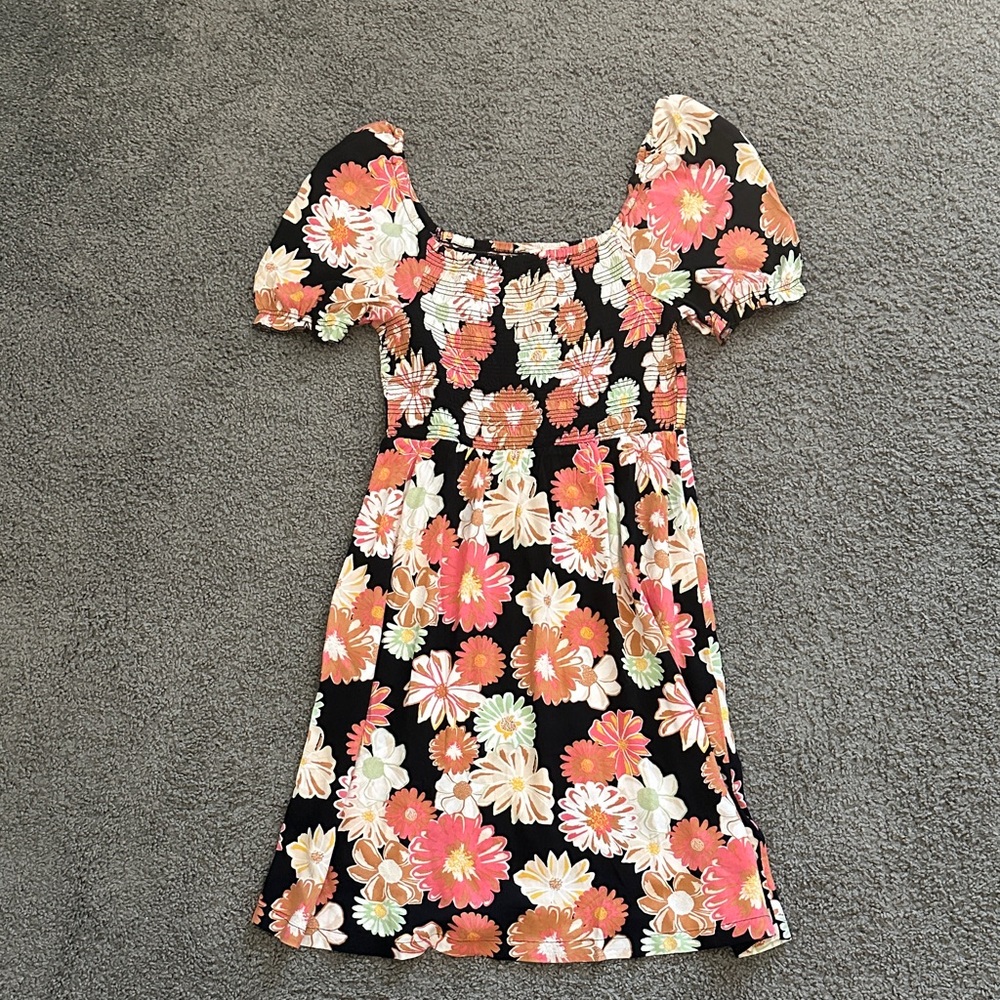 Roxy Floral Mini Dress with Puff Sleeves